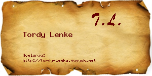 Tordy Lenke névjegykártya
